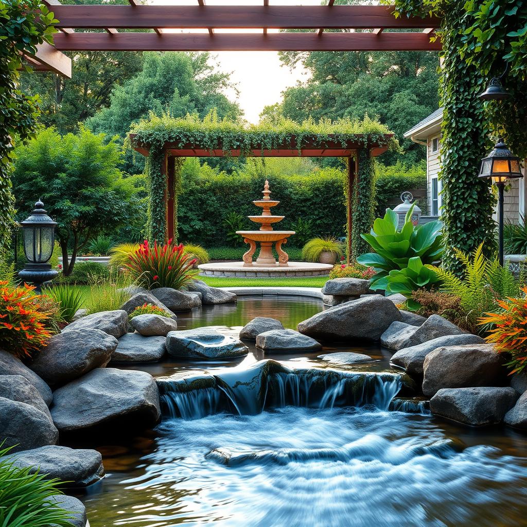 Backyard water feature design inspiration