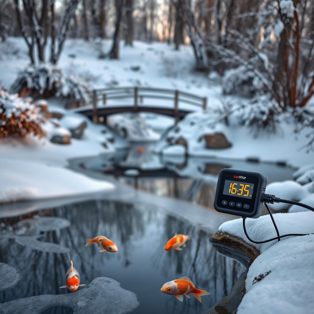 Koi Pond Winter Temperature Monitoring Koi Pond Winter Temperature Monitoring
