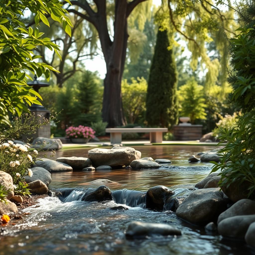 Peaceful Yard Water Feature Design