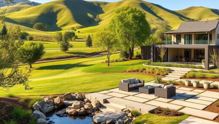 What is the difference between landscaping and hardscaping